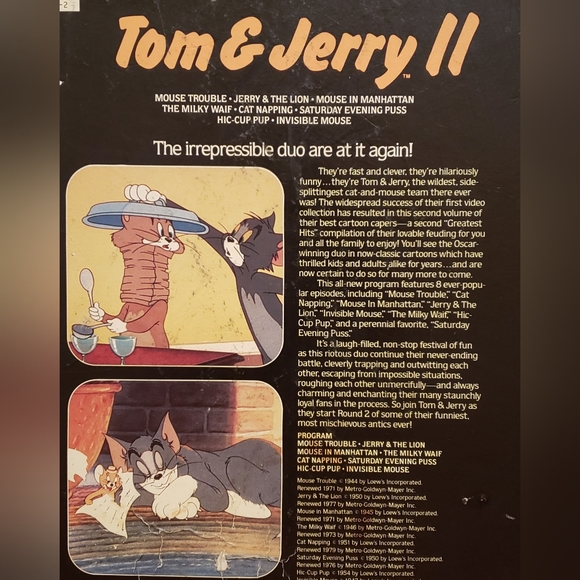 1982 Tom & Jerry II CED Video Disc - Picture 2 of 3